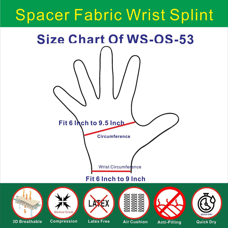 [Australia] - IRUFA,WS-OS-53,New 3D Breathable Patented Fabric RSI Wrist Splint Brace Support, Night Support for Carpal Tunnel Syndrome, Sports, Sprains, Arthritis and Tendinitis (Right Hand) Right Hand 