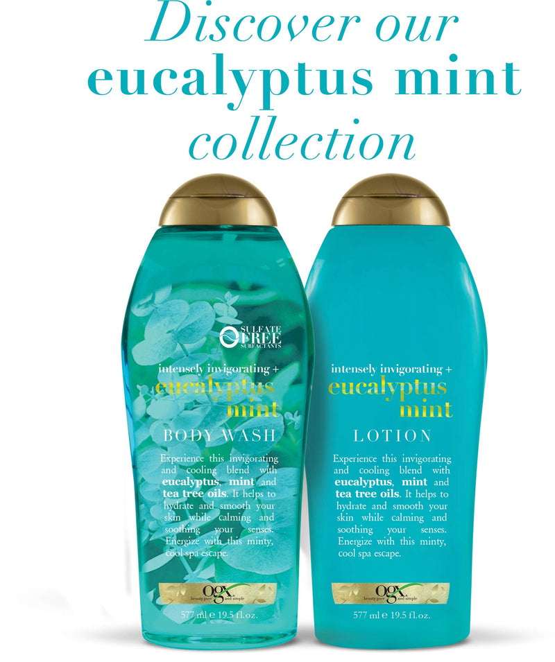 [Australia] - OGX Intensely Invigorating + Eucalyptus Mint Body Lotion, 19.5 Fl Oz (Pack of 1) 19.5 Fl Oz (Pack of 1) 