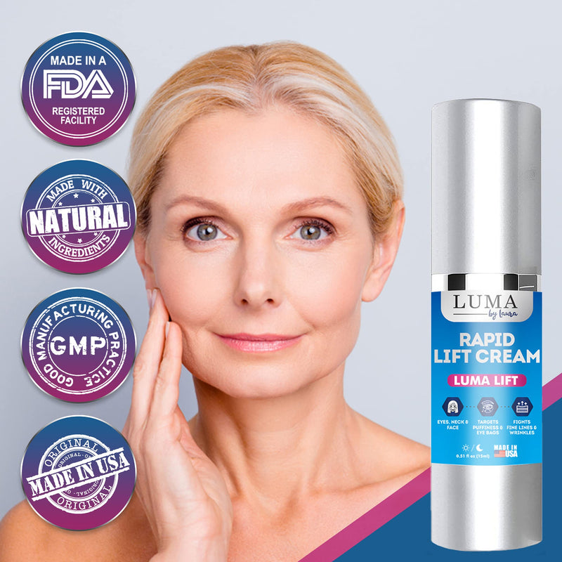 [Australia] - Luma Lift - Instant Eye Cream for Puffy Eyes, Dark Circles, Wrinkles and Eye Bags - Plant-Based Serum with Fast-Acting Ingredients - Tightens and Sculpts Skin - Made in USA - 0.5 fl oz 