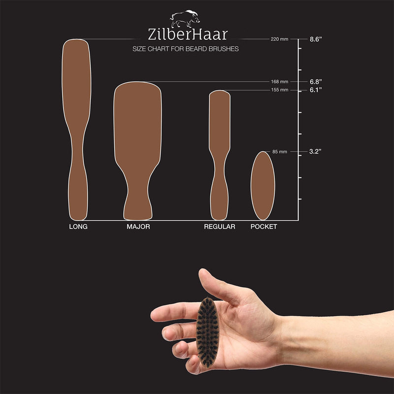 [Australia] - ZilberHaar Pocket Beard Brush - Small Soft Boar Bristle Beard Brush for Men - Travel Size Mens Beard Brush - Straightens & Promotes Beard Growth, Works with Beard Oil & Styling Balm to Soften Beard 