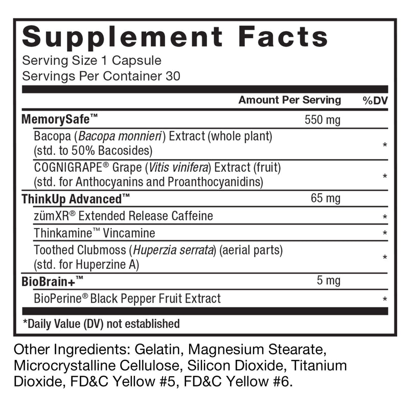 [Australia] - Forebrain Nootropic Brain Supplement to Improve Memory, Boost Focus, Increase Mental Energy, and Support Brain Health with Caffeine, Bacopa, and Huperzine A, Force Factor, 30 Capsules Forebrain 30 Count (Pack of 1) 