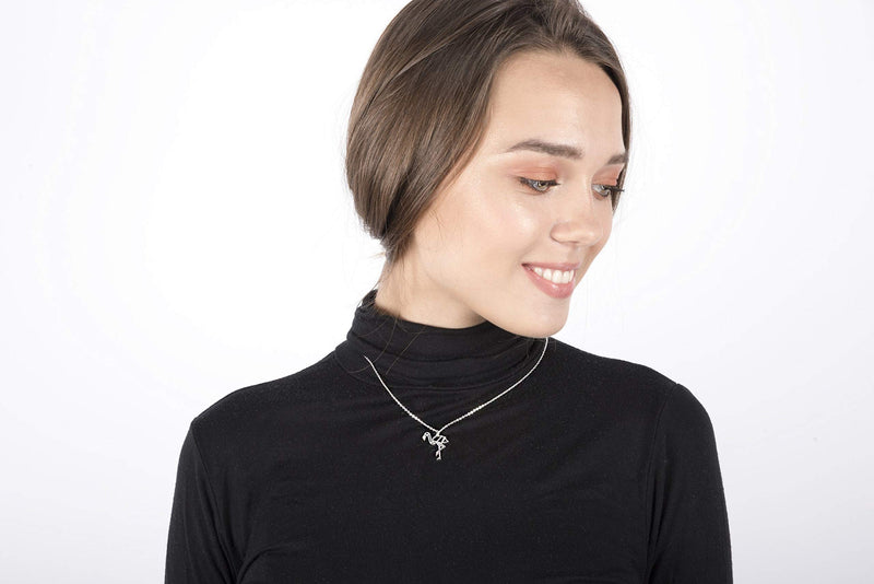 [Australia] - La Menagerie Flamingo Silver Origami Jewelry & Silver Geometric Necklace – 925 Sterling Plated Silver Necklace & Flamingo Necklaces for Women – Flamingo Necklace for Girls & Necklace 