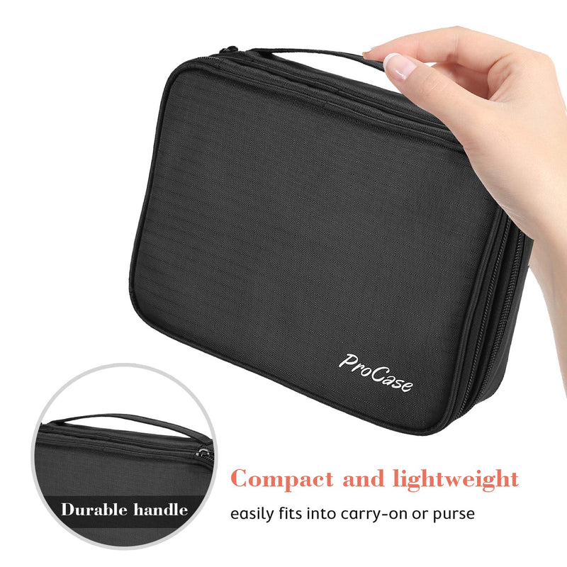 [Australia] - ProCase Travel Jewelry Case Organizer Bag for Women Girls Christmas Valentine's Day, Soft Padded Jewelry Carrying Pouch Portable Jewelry Storage Box Holder for Earrings Rings Necklaces Bracelets Chains 