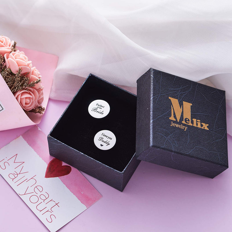 [Australia] - Melix Home Wedding Gifts for Him, Father of The Bride I Love You Daddy Round Cuff Links, Wedding Gift for Daddy from Daughter Grey 