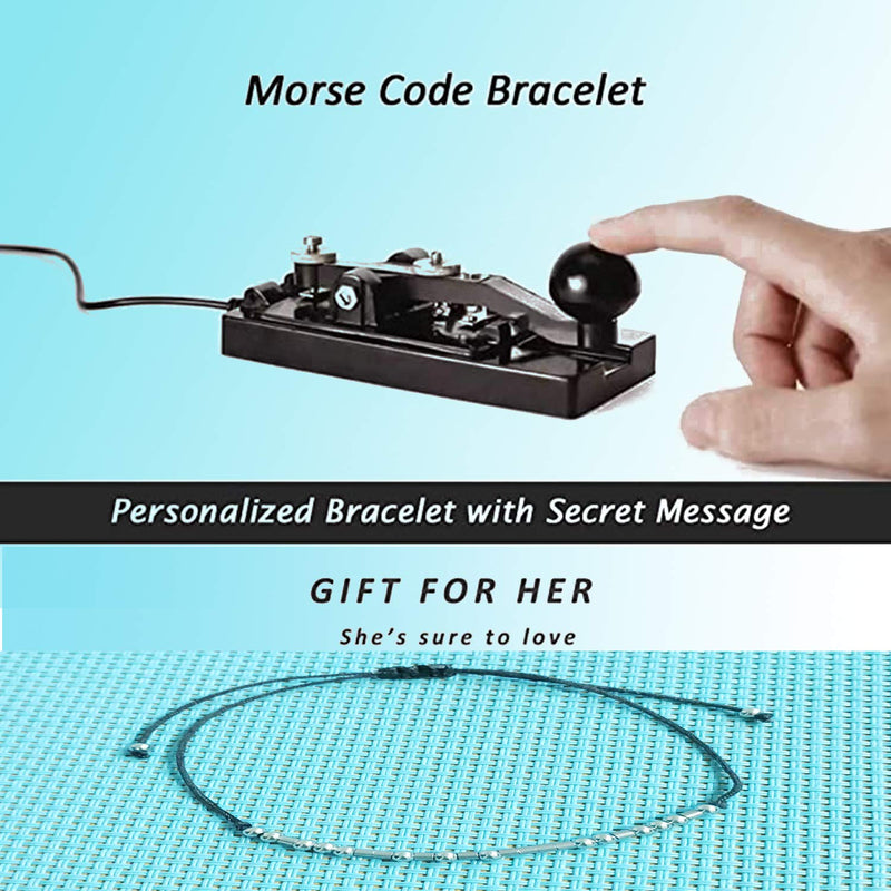 [Australia] - misola Morse Code Bracelet Adjustable Beads on Silk Cord Friendship Family Bracelet Gift for Her Women Best Friends Couples Teens Girl Funny Novelty Morris Jewelry BFF 