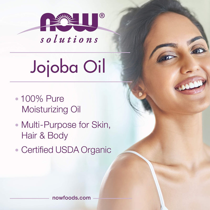 [Australia] - NOW Solutions, Organic Jojoba Oil, Moisturizing Multi-Purpose Oil for Face, Hair and Body, 4-Ounce 4 Fl Oz (Pack of 1) 