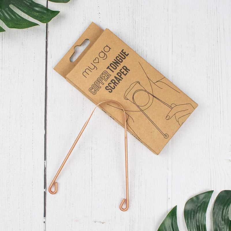 [Australia] - Myga RY1185 Copper Tongue Scraper - Naturally Anti-Micobial - Ayurveda Tongue Cleaner and Helps Cure Bad Breath, Prevents Oral Health Diseases 