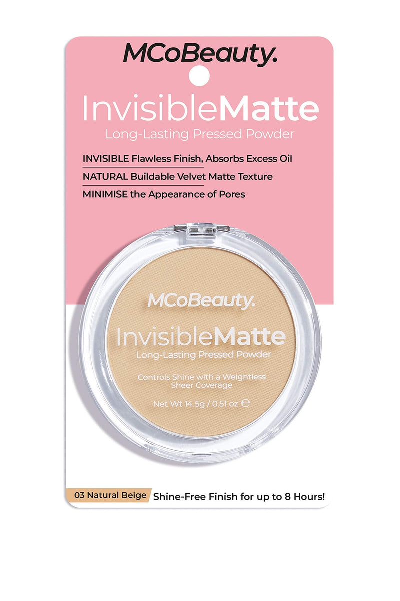 [Australia] - MCoBeauty Invisible Matte Long-Lasting Pressed Powder - for Women - 03 Natural Beige, 70 g I0096385 