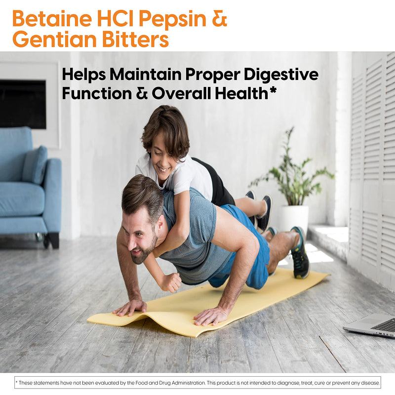 [Australia] - Doctor's Best Betaine HCI Pepsin & Gentian Bitters, Digestive Enzymes for Protein Breakdown & Absorption, Non-GMO, Gluten Free, 360 Count (Pack of 1) 