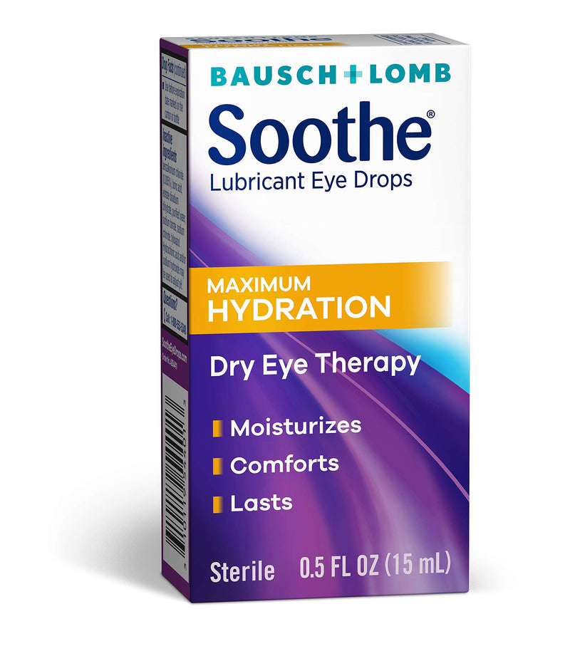 [Australia] - Bausch + Lomb Soothe Dry Eye Drops, Long Lasting Hydration Lubricant Eye Drop, 15 ml, 0.50 Fluid Ounce 