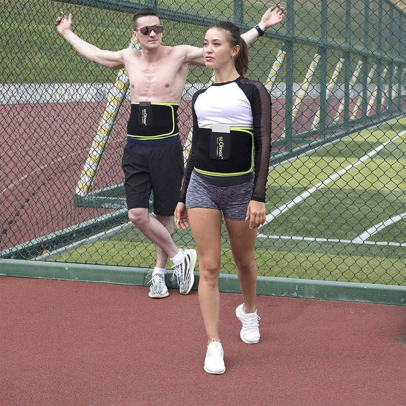 [Australia] - SYXUPAP Waist Trimmer - Waist Trainer Neoprene Sauna Sweat Belt, Back Support, Best Abdominal Fitness Trainer for Men & Women - Running and Workout Green 