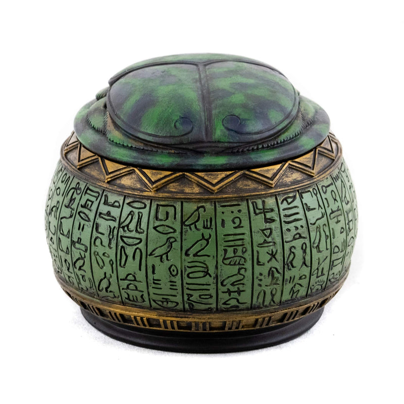 [Australia] - Top Collection 4" Hand Painted Resin Egyptian Scarab Jewelry Box 