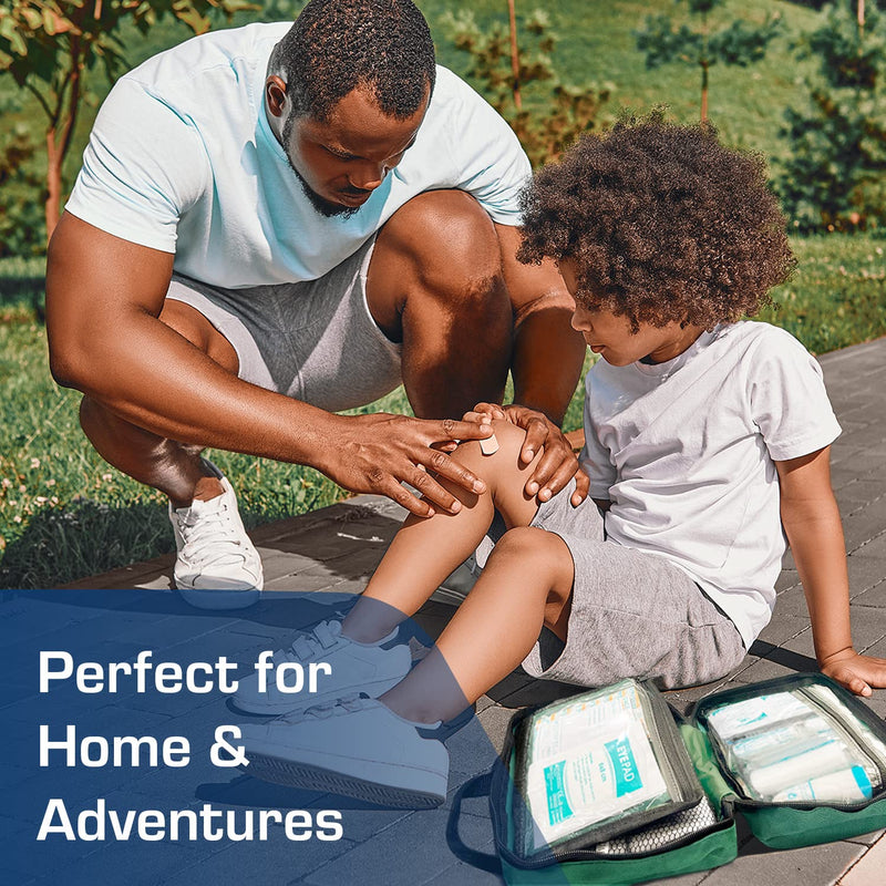 [Australia] - 90 Piece Premium First Aid Kit Bag - Includes Eyewash, 2 x Cold (Ice) Packs and Emergency Blanket for Home, Office, Car, Caravan, Workplace, Travel Green 