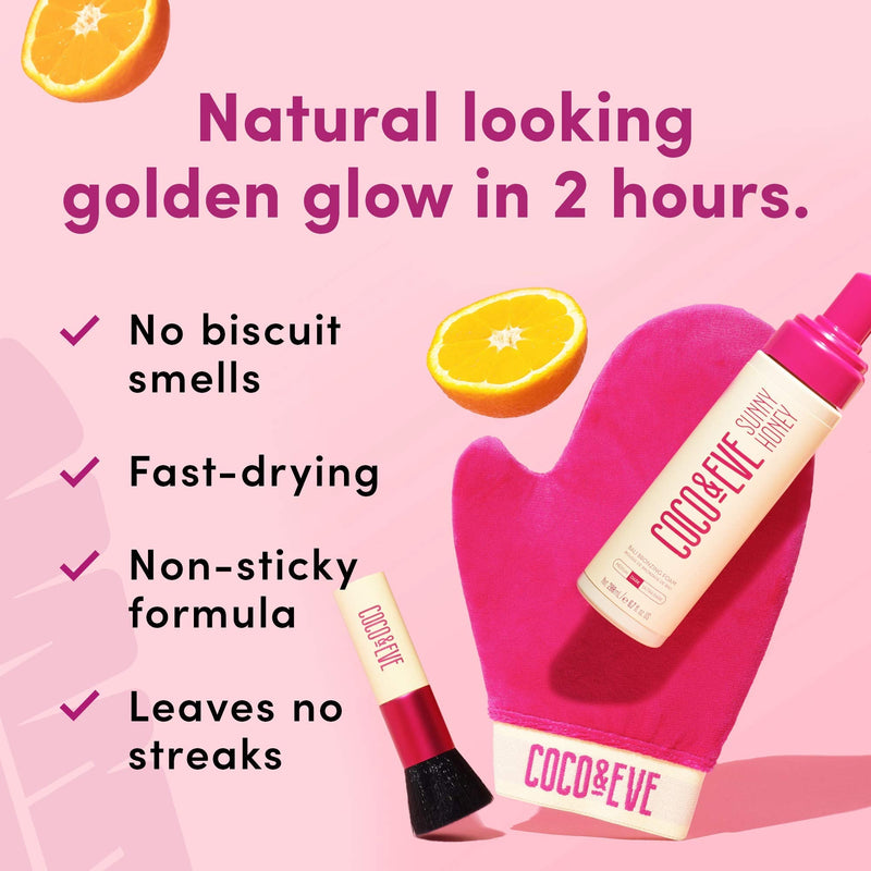 [Australia] - Coco & Eve Sunny Honey Bali Bronzing Foam. Natural Sunless Self Tanner Mousse. Anti Cellulite, Anti Ageing, Organic Sunless Self Tanning Lotion (Medium) Medium 