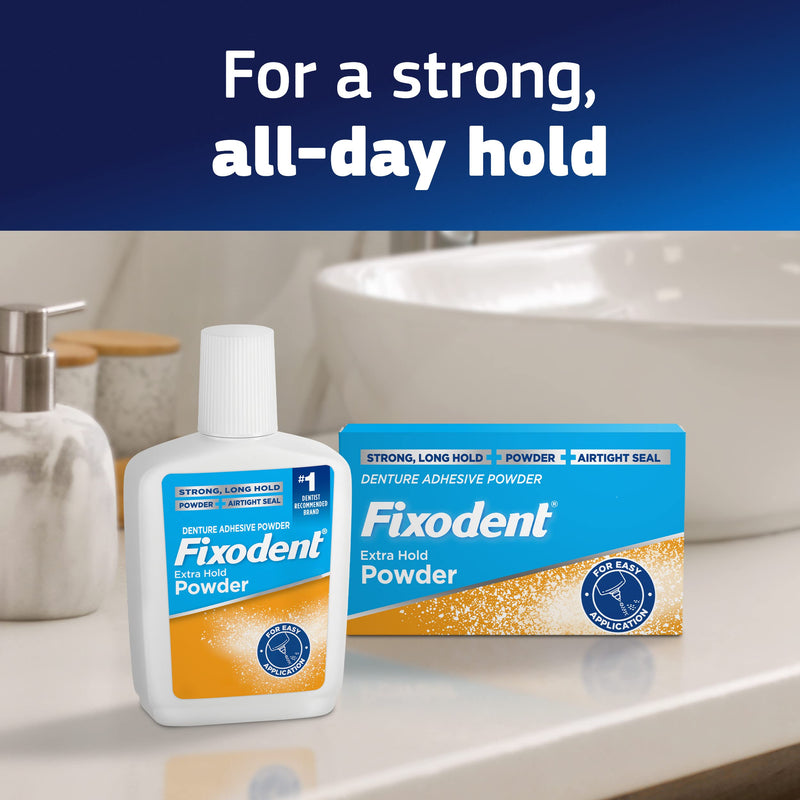 [Australia] - Fixodent Extra Hold Denture Adhesive Powder, 2.7 Ounce (Pack of 4) 