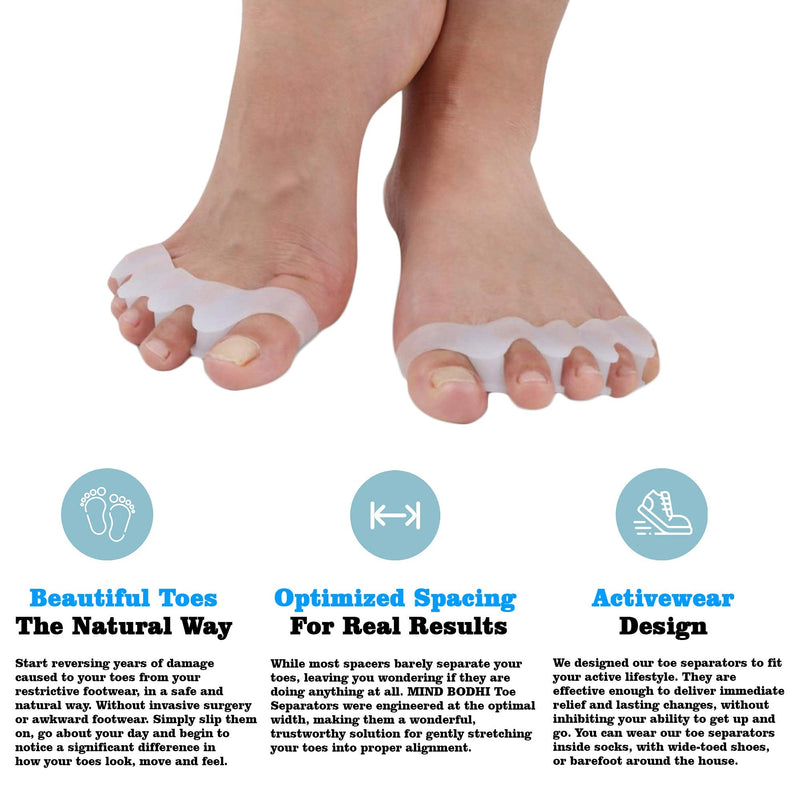[Australia] - (5 Pair) Toe Separators, Spacers, Straightener, Stretcher, Spreader, Yoga for Overlapping Toes and Restore Crooked Toes to Their Original Shape, Correct Bunions, Feet for Men Women - Universal Size 