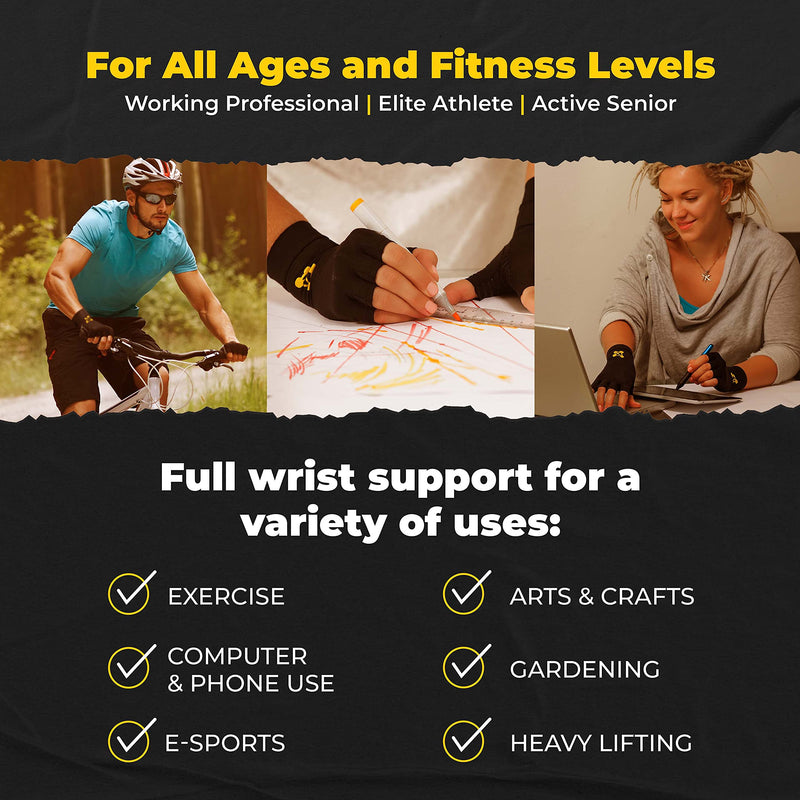 [Australia] - CopperJoint Fingerless Compression Gloves – Copper-Infused Designed to Support Your Hands - Rapid Recovery and Pain Relief, All Lifestyles - Pair Medium 