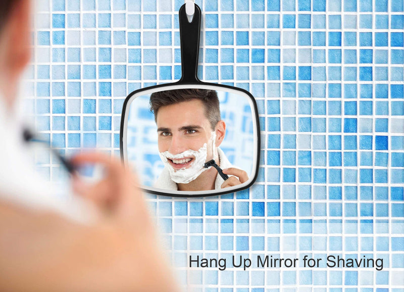 [Australia] - OMIRO Hand Mirror, Black Handheld Plain Mirror with Handle,Square,M M (Pack of 1) 