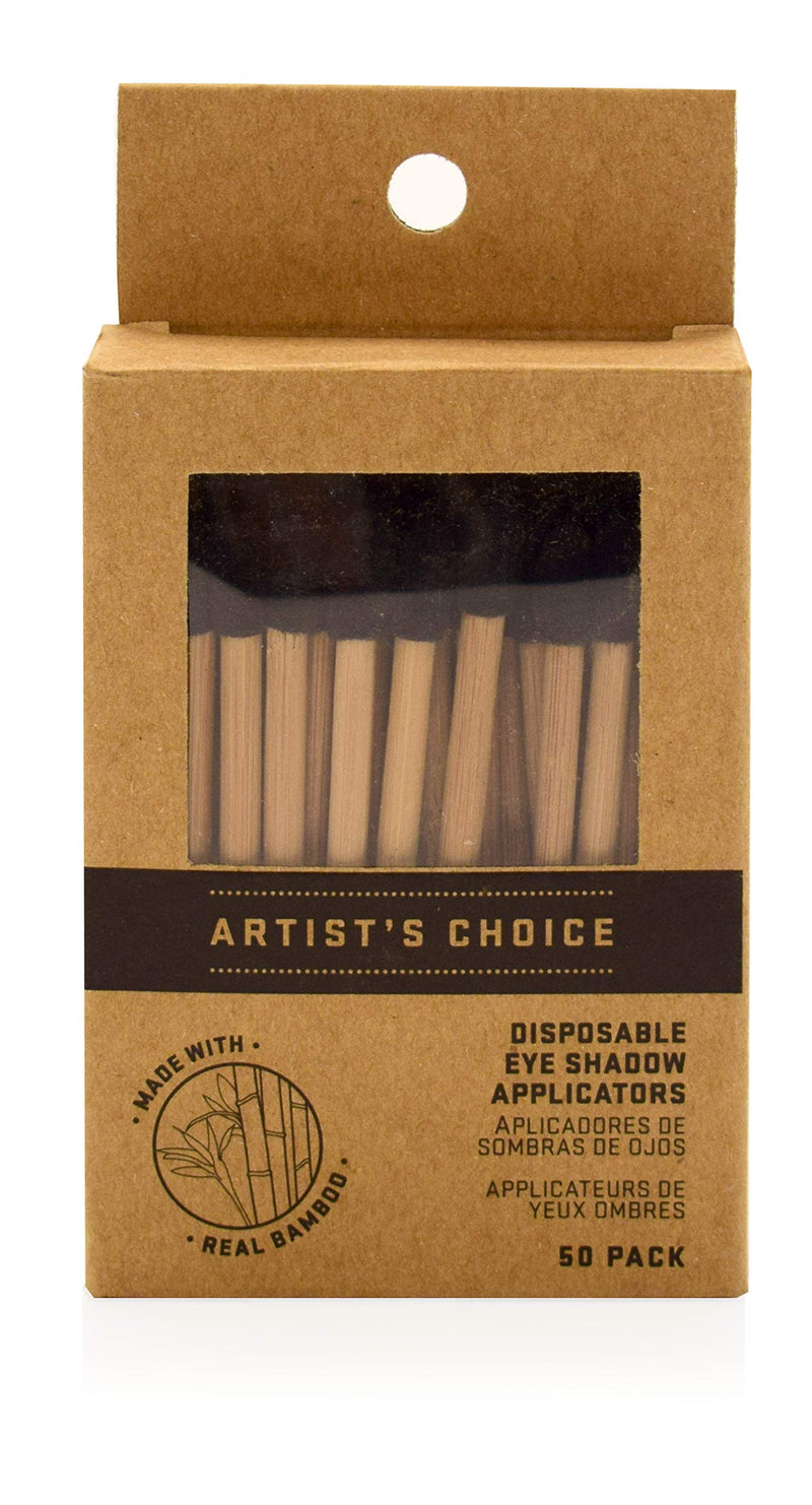 [Australia] - Artist's Choice Eco Friendly Bamboo Eye Shadow Applicators - Soft Pad for Effortless Blending, Single End for Monochromatic Looks, Single-Use Option for Professionals 