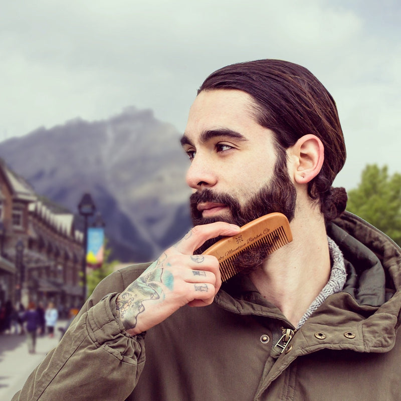 [Australia] - Hair Comb - Wood with Anti-Static & No Snag Handmade Brush for Beard, Head Hair, Mustache in Gift Box by Rocky Mountain 