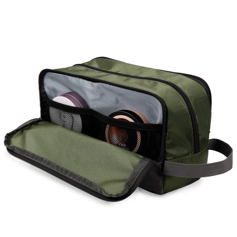 [Australia] - Toiletry Bag Small Nylon Dopp Kit Lightweight Shaving Bag for Men and Women (Army Green) Army Green 