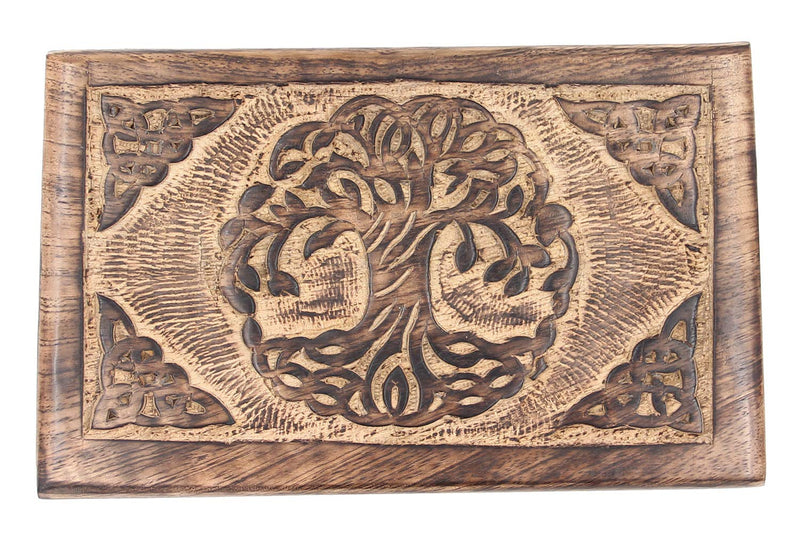 [Australia] - DharmaObjects Hand Carved Jewelry Trinket Keepsake Wooden Storage Box (Celtic Tree Of Life, Large) Celtic Tree Of Life 