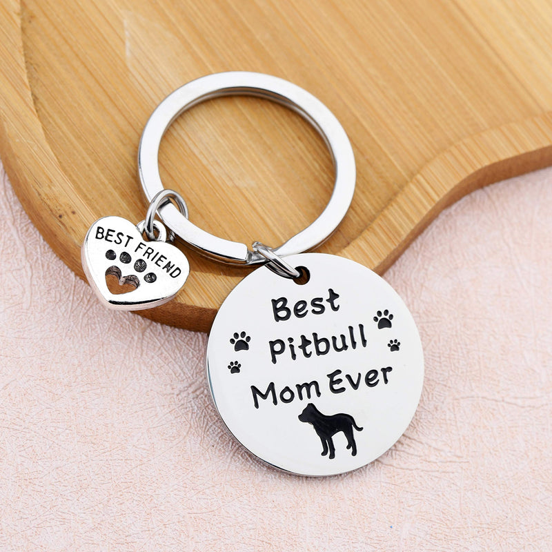 [Australia] - FUSTMW Dog Owner Gifts Best Dachshund Mom Ever Keychain Dog Lover Gifts Paw Print Jewelry Pet Owner Rescue Gift best pitbull mom 