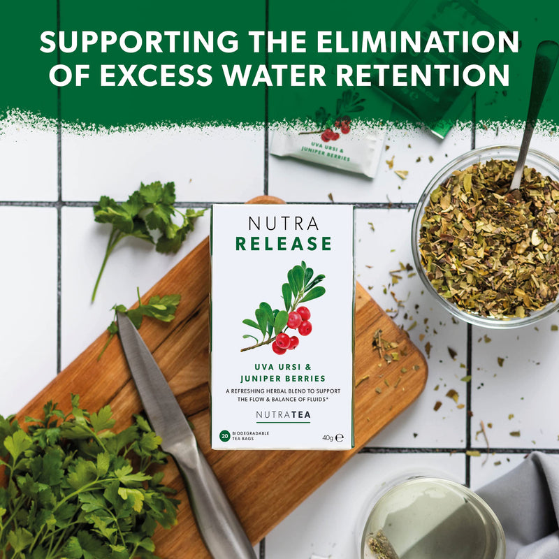[Australia] - NUTRARELEASE - Water Retention Tea | Bloated Stomach Tea - Natural Diuretic For Water Balance - Includes Dandelion Root, Cleavers & Bearberry - 20 Enveloped Tea Bags - by Nutra Tea - Herbal Tea 20 Count (Pack of 1) 