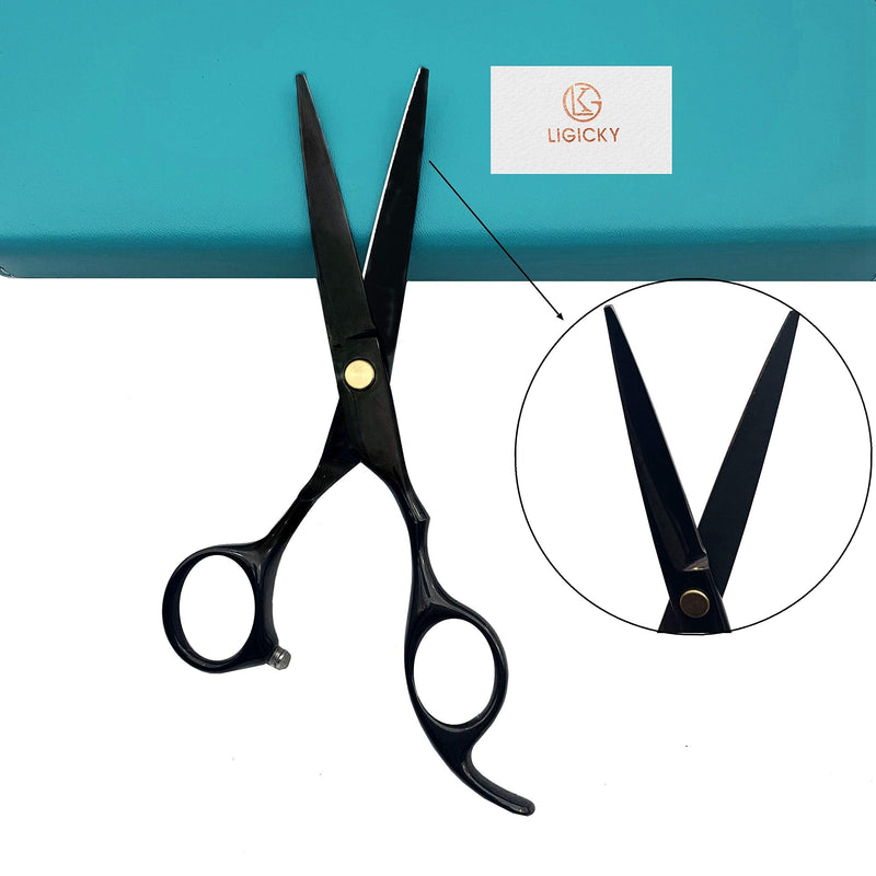 [Australia] - LIGICKY Hair Cutting Scissors Kit 6" Professional Barber Stainless Steel Hairdressing Scissors Set Hair thinning Shears Bang Hair Scissor for Kids/Women/Men/Salon/Home 