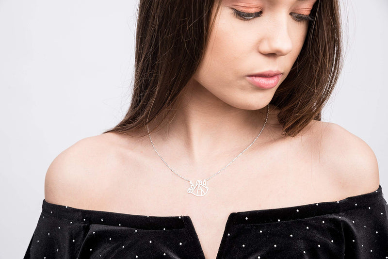 [Australia] - La Menagerie Sloth Silver Origami Jewelry & Silver Geometric Necklace – 925 Sterling Plated Silver Necklace & Sloth Necklaces for Women – Sloth Necklace for Girls & Origami Necklace 