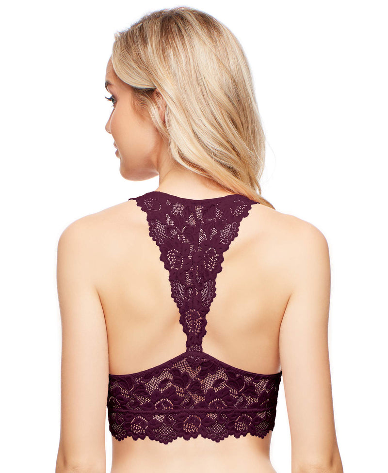 [Australia] - Jenny Jen Lace Bralette, Mia Sexy Hourglass Racerback Bralettes for Women, Size S-XL for A to D Cups X-Small Burgundy 