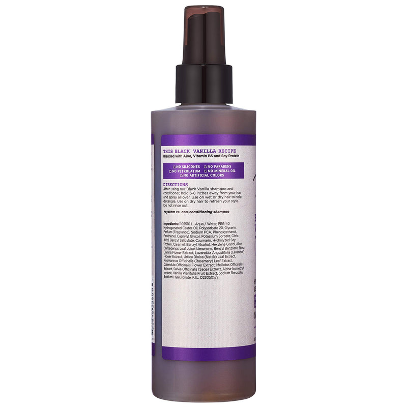 [Australia] - Carol’s Daughter Black Vanilla Leave In Conditioner Spray for Curly, Wavy, Natural Hair, Adds Moisture & Shine to Dry, Damaged Hair- Made with Castor Oil, Rosemary and Aloe for Hydration, 8 fl oz Leave-In Conditioner Spray 