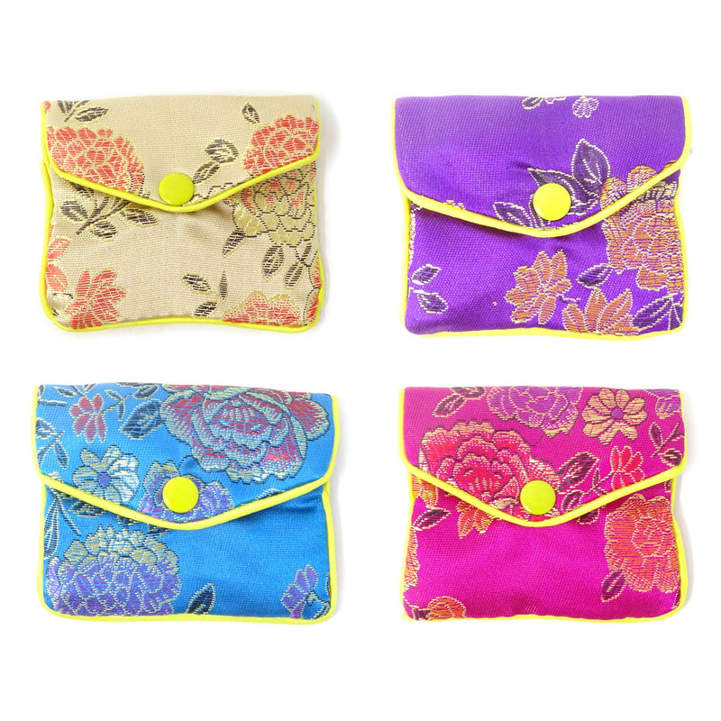 [Australia] - HONBAY 12PCS Jewelry Silk Purse Pouch Brocade Embroidered Bags Gift Bags, Assorted Colors 