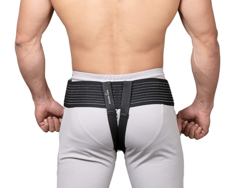 [Australia] - Wonder Care- Inguinal Hernia Support post-surgery Hernia pain relief Truss Brace for Double Inguinal or Sports Hernia with 2 Removable Compression Pads & Adjustable Groin Straps-Large L(36"-39") 