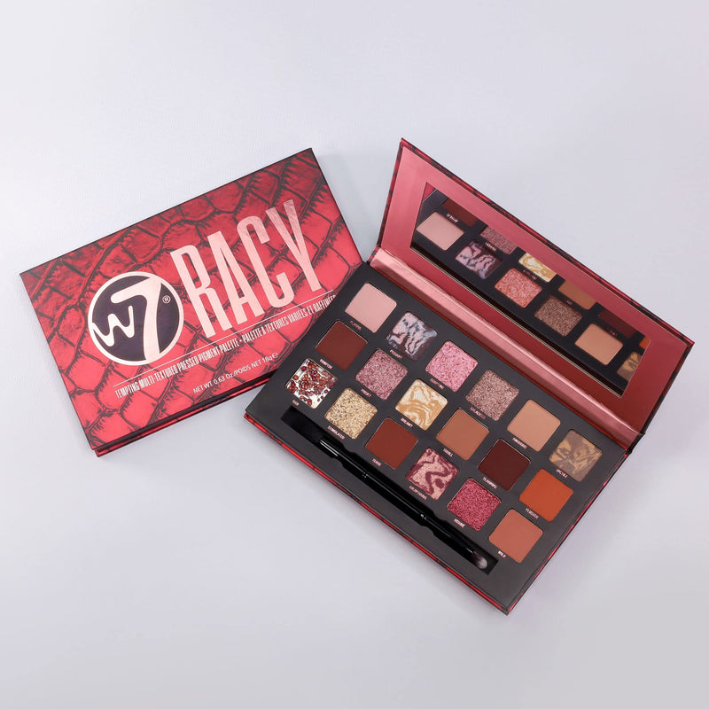 [Australia] - W7 Racy Pressed Pigment Palette - 18 Red Nude Colors - Flawless Long-Lasting Glam Makeup 