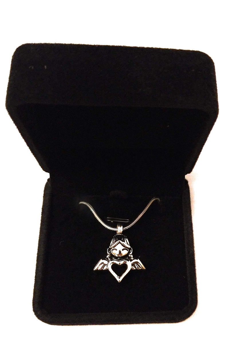 [Australia] - Angel Heart Urn Necklace for Ashes - Cremation Jewelry Memorial Keepsake Pendant - Funnel Kit Included 