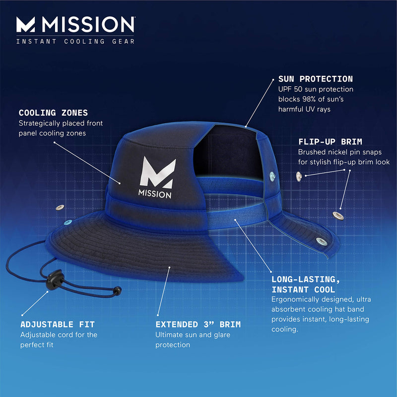 [Australia] - MISSION Cooling Bucket Hat- UPF 50, 3” Wide Brim, Cools When Wet Khaki One Size 