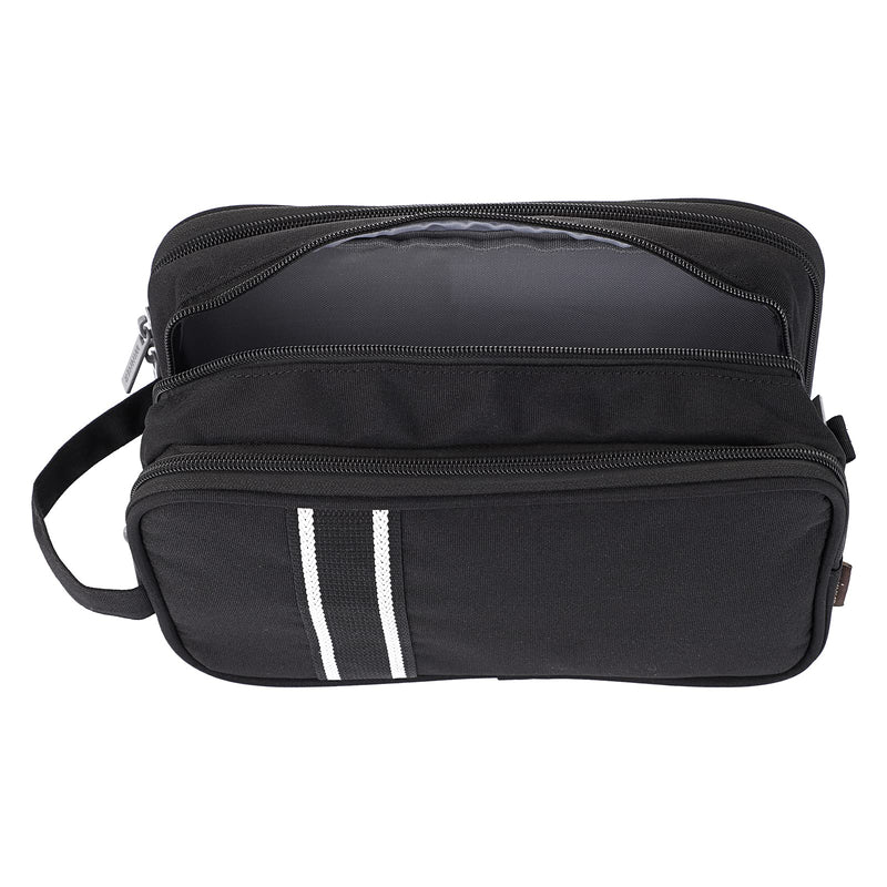 [Australia] - IGNPION Travel Toiletry Wash Bag Dry & Wet Separation Gym Shaving Organiser Bag with 3 Compartments （Black） Black 