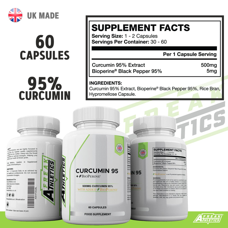 [Australia] - Curcumin 95 + Bioperine® 60 Turmeric Curcumin Capsules High Strength with Black Pepper - Curcumin 95% & Black Pepper - Turmeric Curcumin UK Made 