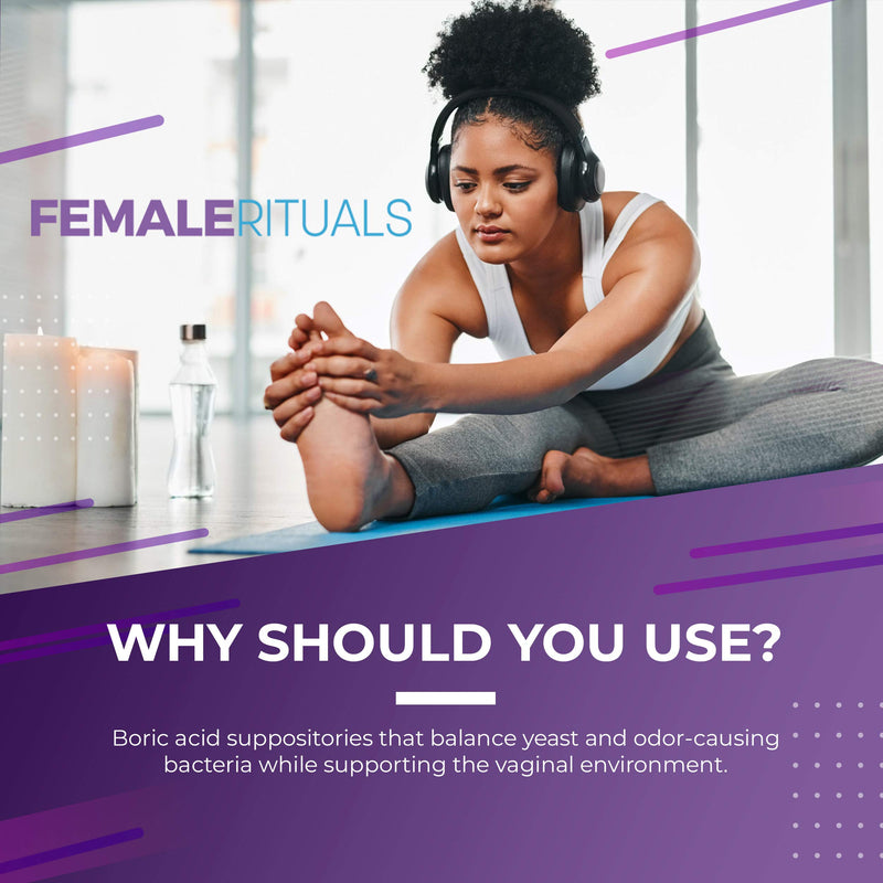 [Australia] - Female Rituals Boric Acid Suppositories 600 mg - Vaginal Pills for PH Balance Odors Yeast Infection Treatment - USA Made Feminine Hygiene Products - Vaginal Suppository Yoni Pops Pearls (30 Count) 
