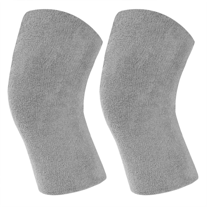 [Australia] - Winter Thermal Knee Braces Elastic Running Knee Compression Sleeves Leg Support Protector for Joint Pain Relief Arthritis Gray 