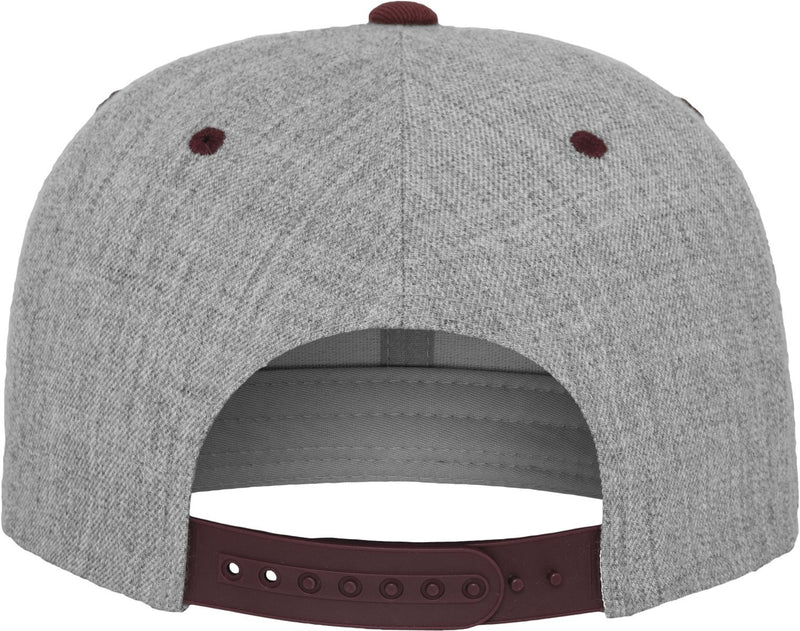 [Australia] - Flex fit Unisex_Adult Classic Snapback 2-Tone Cap One Size - h.grey/maroon 