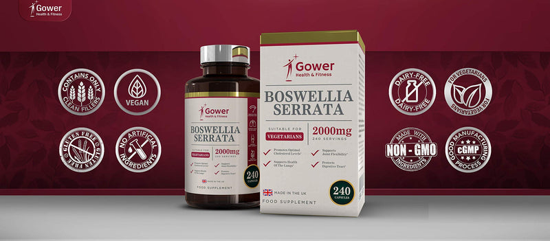 [Australia] - GH Boswellia Serrata Capsules 2000mg | Boswellia Indian Frankincense 5:1 Extract | 240 Vegetarian Capsules | Joint Care Supplement | Manufactured in ISO Licenced Facilities | Non-GMO & Gluten Free 1 Bottle (240 Capsules) 