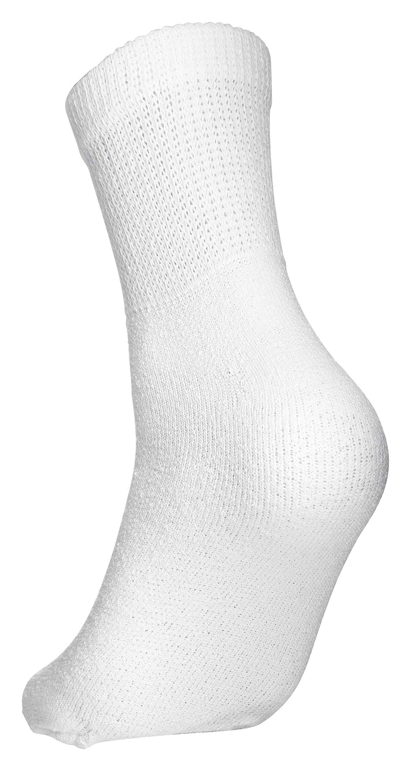 [Australia] - Special Essentials 6 Pairs Men's Cotton Diabetic Ankle Socks Black Grey White (10-13, White) 10-13 