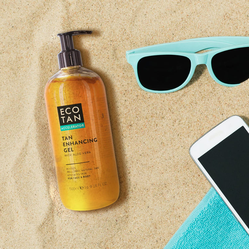 [Australia] - EcoTan Face and Body Tanning Accelerator Gel, Stimulating Natural Tan with Aloe Vera for Outdoor and Tanning Bed use, 500ml 