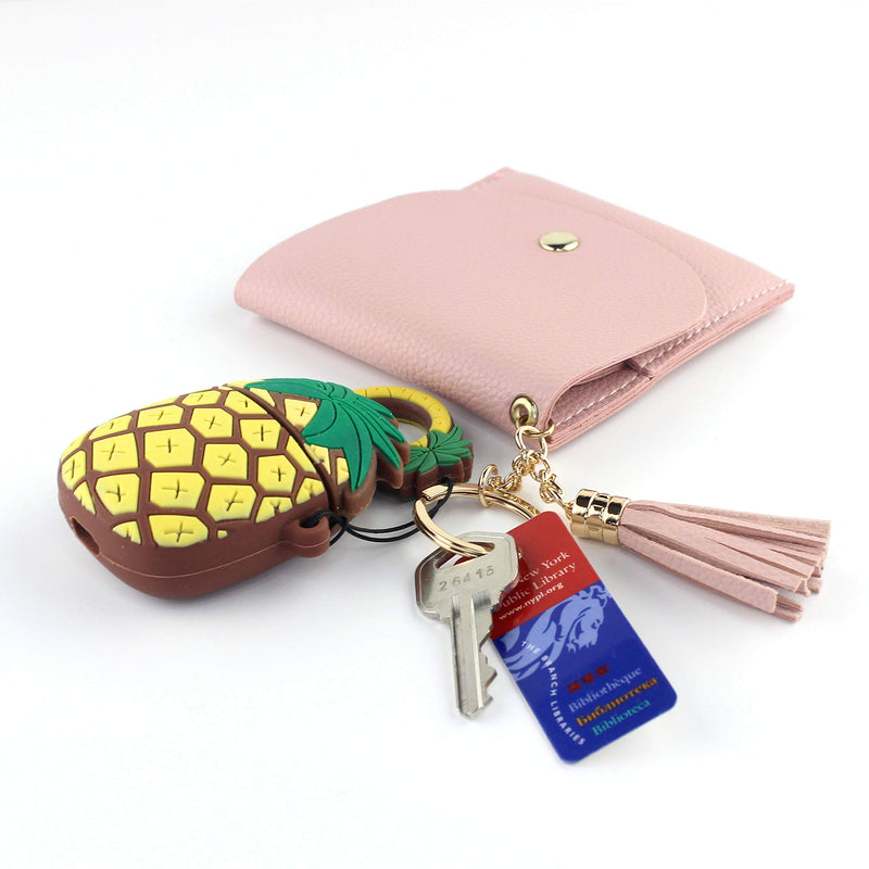 [Australia] - Small Keychain Wallet Gold Keyring with Tassel for Women Blush Pink 