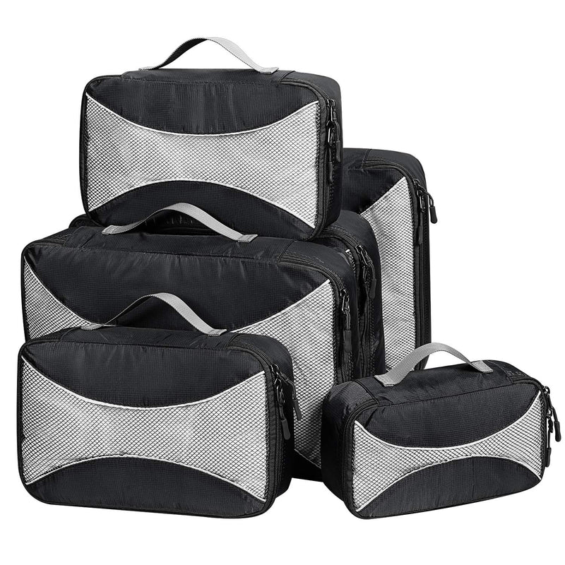 [Australia] - G4Free 3pcs/6pcs/7pcs Packing Cubes Suitcase Organiser Packing Bags Luggage Organiser Value Set for Travel Home Storage ((1S+2M+2L+1XL)-6PC, Black) (1S+2M+2L+1XL)-6PC 