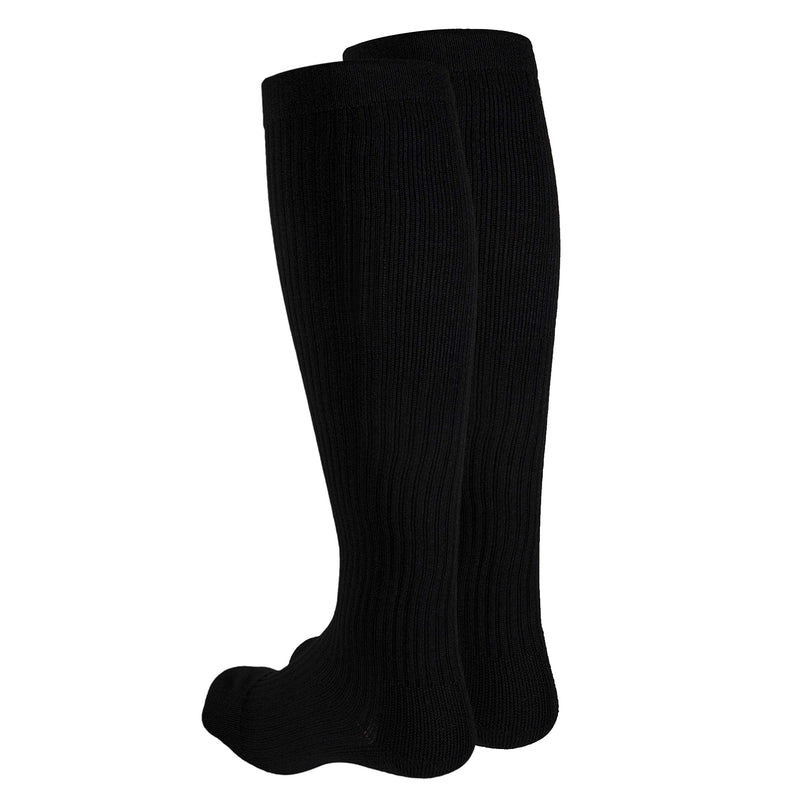 [Australia] - Truform - 1934BL-L Compression Socks, 20-30 mmHg, Men's Gym Socks, Knee High Over Calf Length, Black, Large Large (1 Pair) 