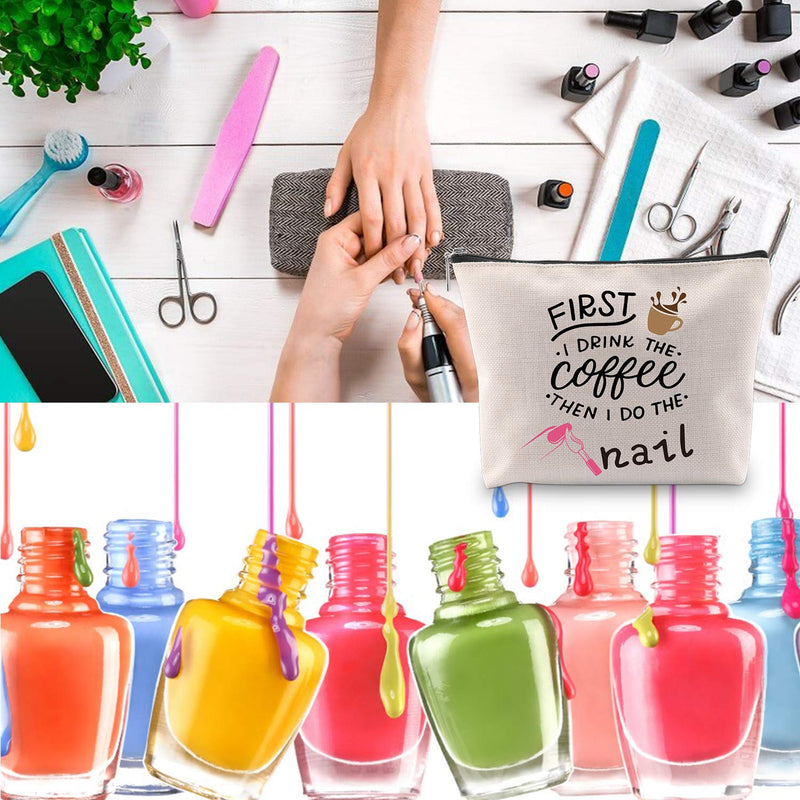 [Australia] - WCGXKO FIRST I DRINK THE coffee THEN I DO THE Nail Makeup Bag (DRINK THE coffee Nail) Drink the Coffee Nail 