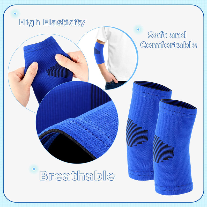 [Australia] - Kids Elbow Brace Knit Compression Elbow Sleeve Compression Brace Gym Arm Sleeve Gym Elbow Support for Boys and Girls Teen Weight Lifting Sports(2 Pieces,Medium) 2 Medium 